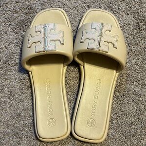 Tory Burch Double T Leather Sport Slide Sandal